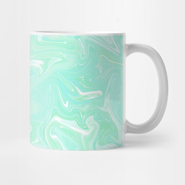 Pastel Aqua Silk Marble - Digital Liquid Paint by GenAumonier